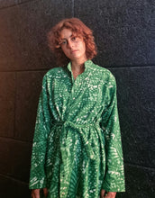 Load image into Gallery viewer, Organic cotton shirtdress. Handmade coconut buttons.