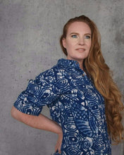 Load image into Gallery viewer, Organic cotton shirt. Handmade coconut buttons. Unisex fit.