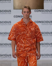 Load image into Gallery viewer, Organic cotton shirt. Handmade coconut buttons. Unisex fit.