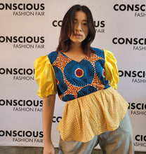 Load image into Gallery viewer, Upcycled top with waxprint.