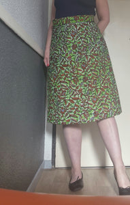 Waxprint cotton midi skirt.
