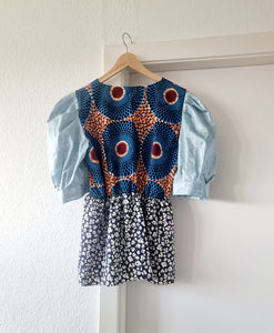 Upcycled top with waxprint.
